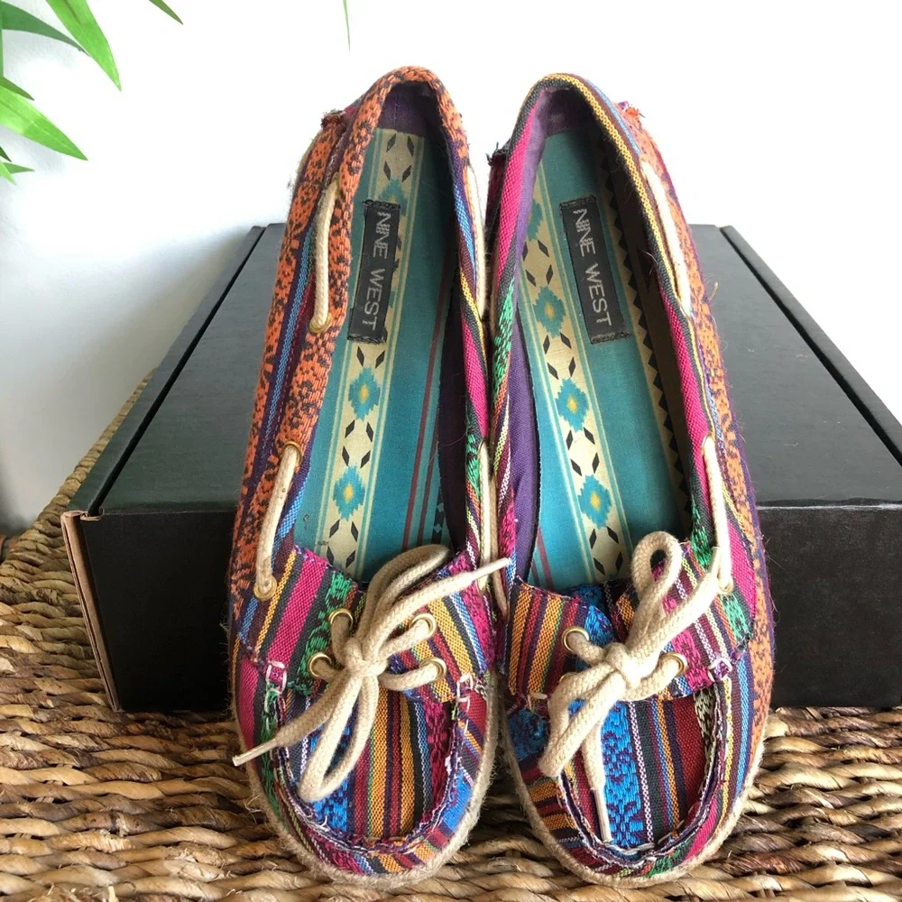 Nine West Aztec Espadrille Flats 8.5